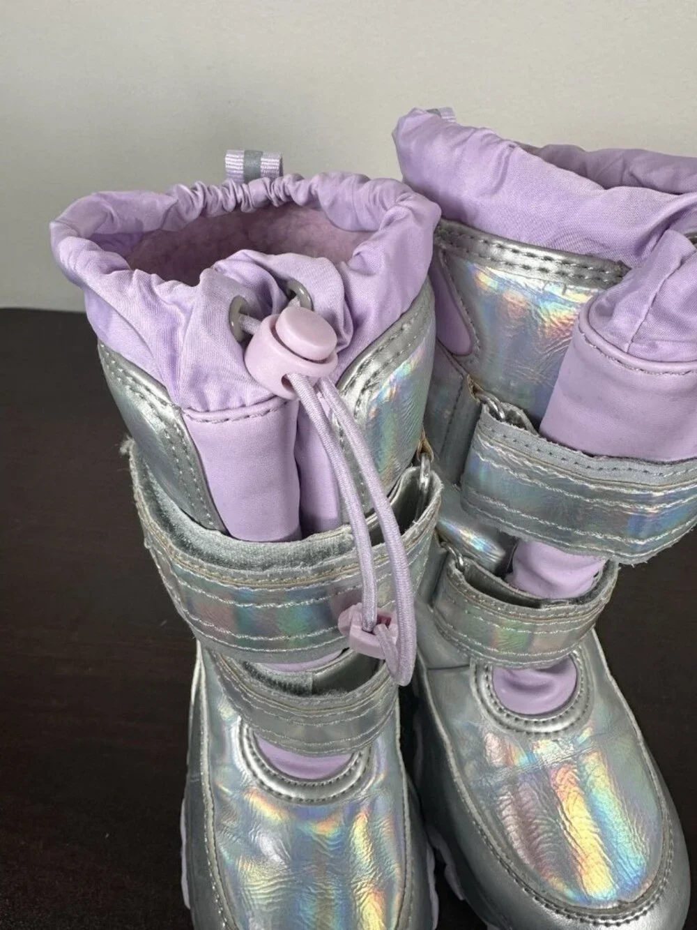 Lands End Flurry Insulated Winter Boots Kids Size 10 Snow Fleece Lined